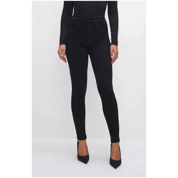 Good American Women’s Sz 29 Black High Rise Good Legs Jeans Stretch Denim - Picture 1 of 16